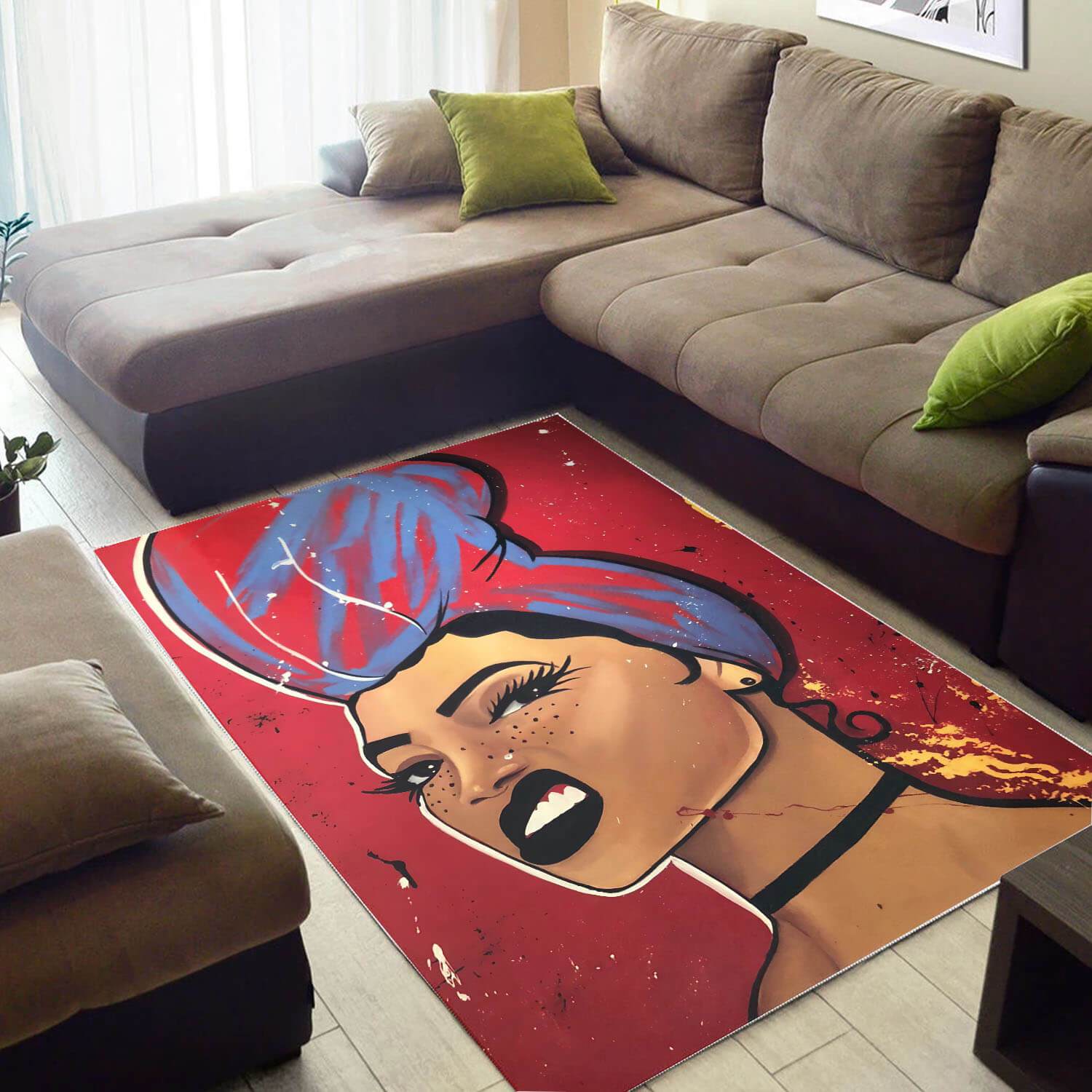 African Beautiful Melanin Beauty Girl Inspired Themed Rooms Ideas Rectangle Rug