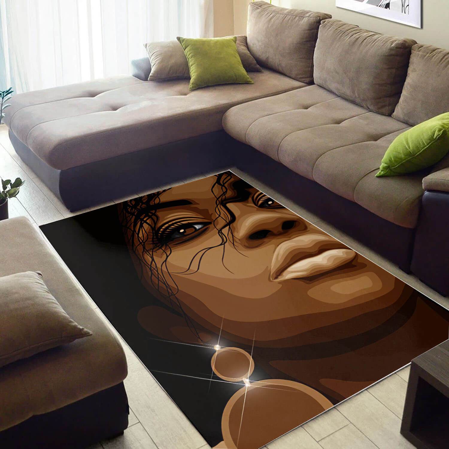African Beautiful Melanin Poppin Girl American Art Afrocentric Rectangle Rug