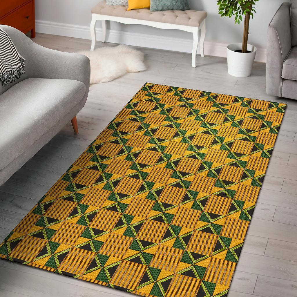 African Kente Print Pattern Area Limited Edition Rectangle Rug