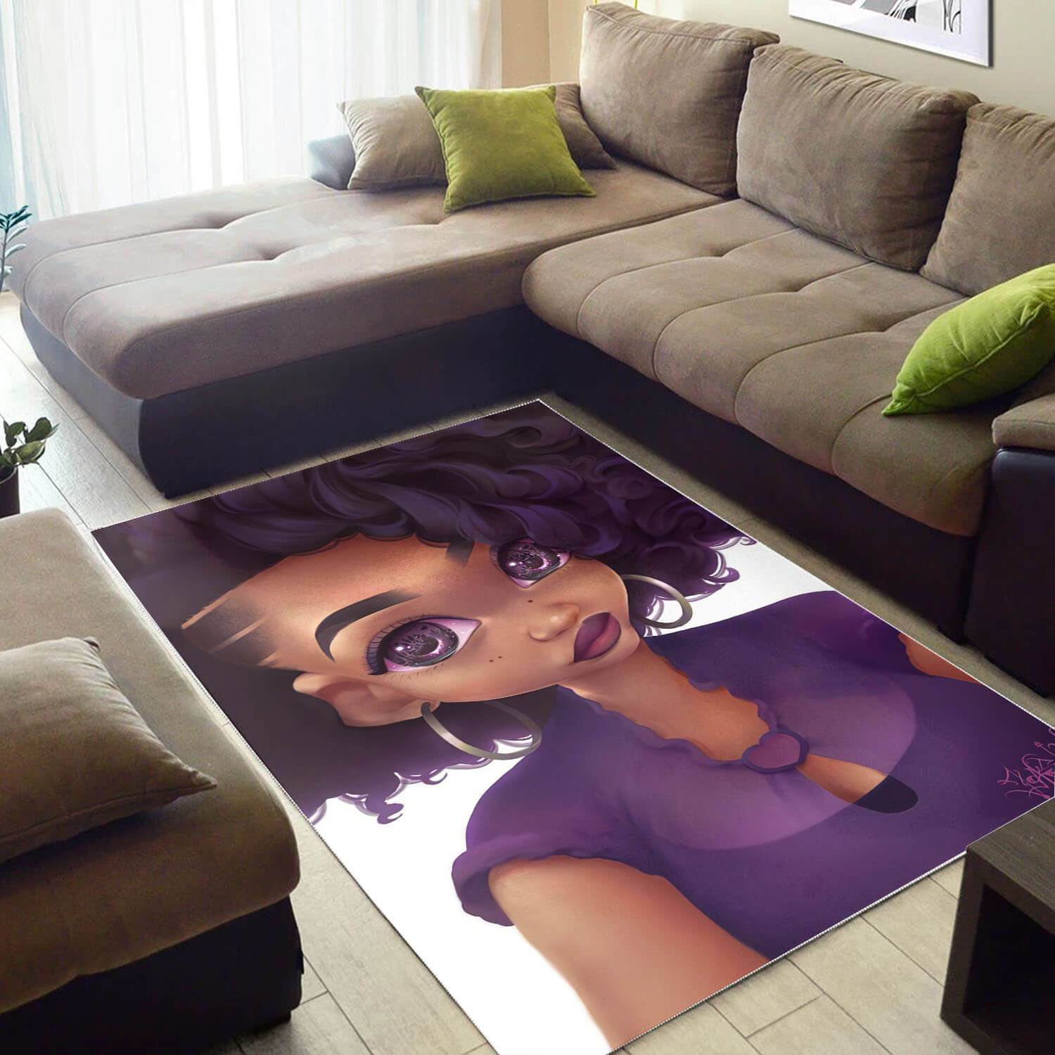 African Pretty Afro American Woman Inspired Afrocentric Decorating Ideas Rectangle Rug