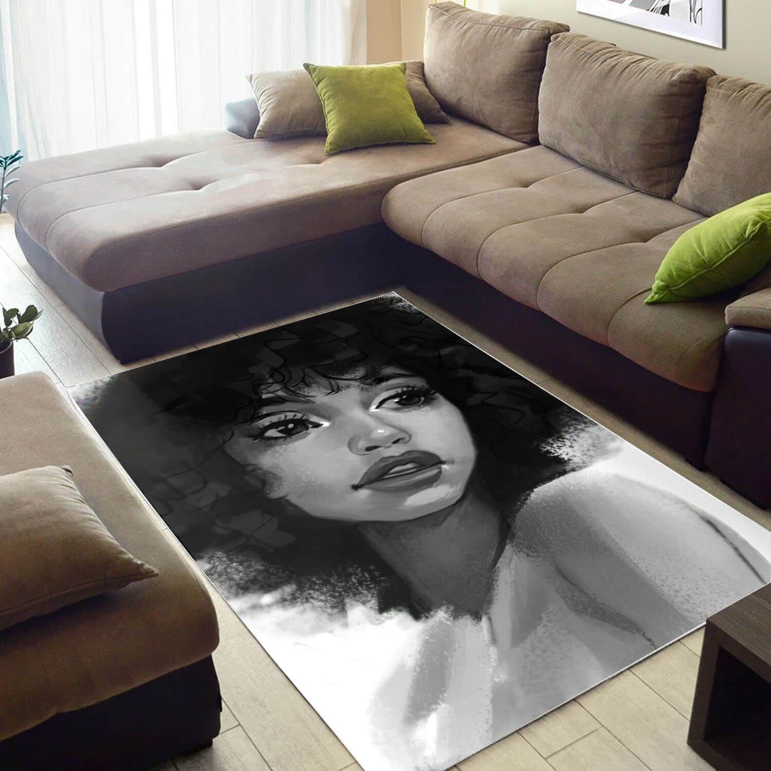 African Pretty Afro American Woman Themed Afrocentric Living Room Ideas Rectangle Rug