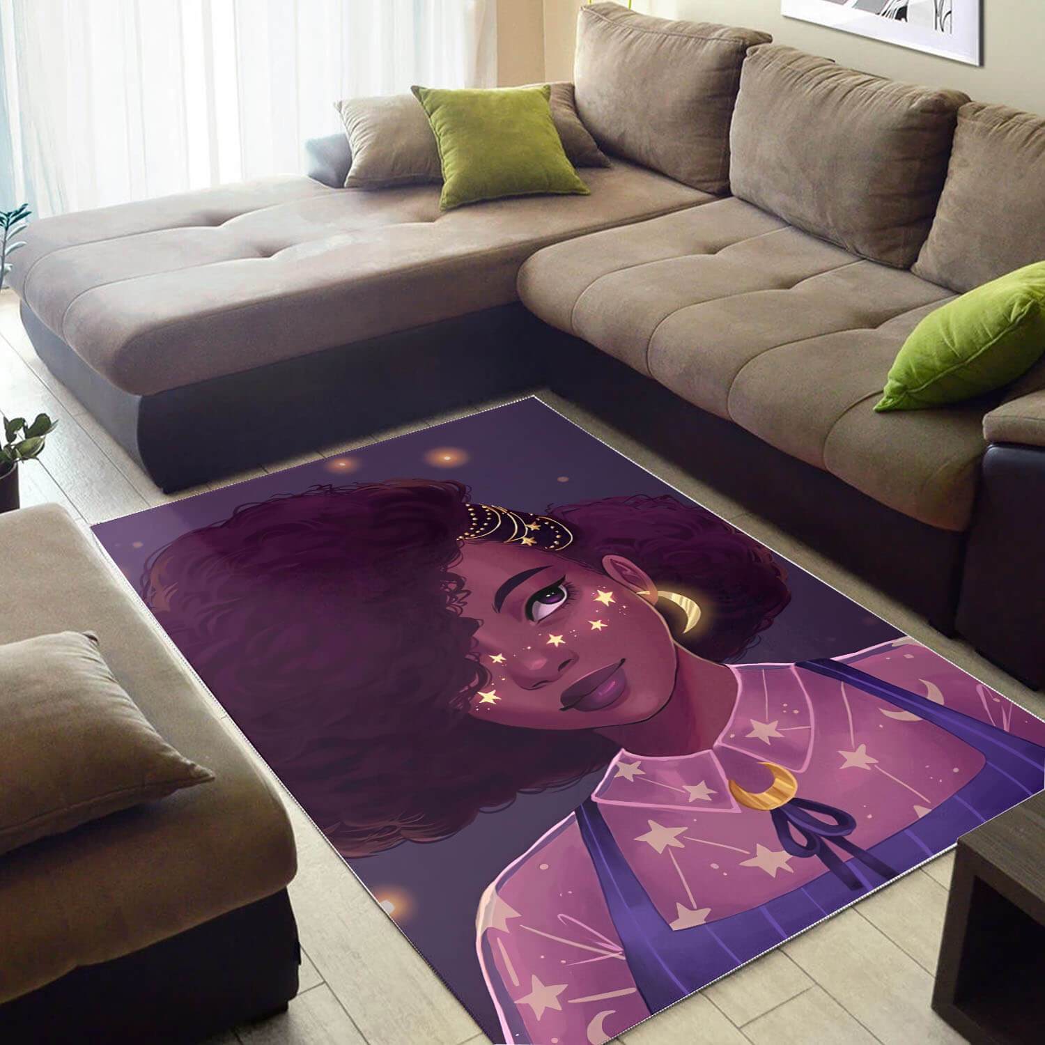 African Pretty Black Girl Magic American Print Afrocentric Home Rectangle Rug