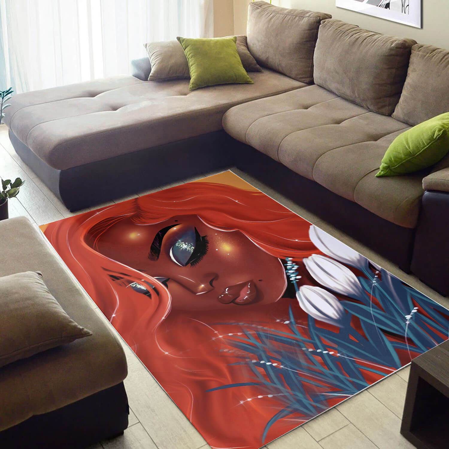 African Pretty Melanin Afro Girl Inspired Afrocentric Home Rectangle Rug