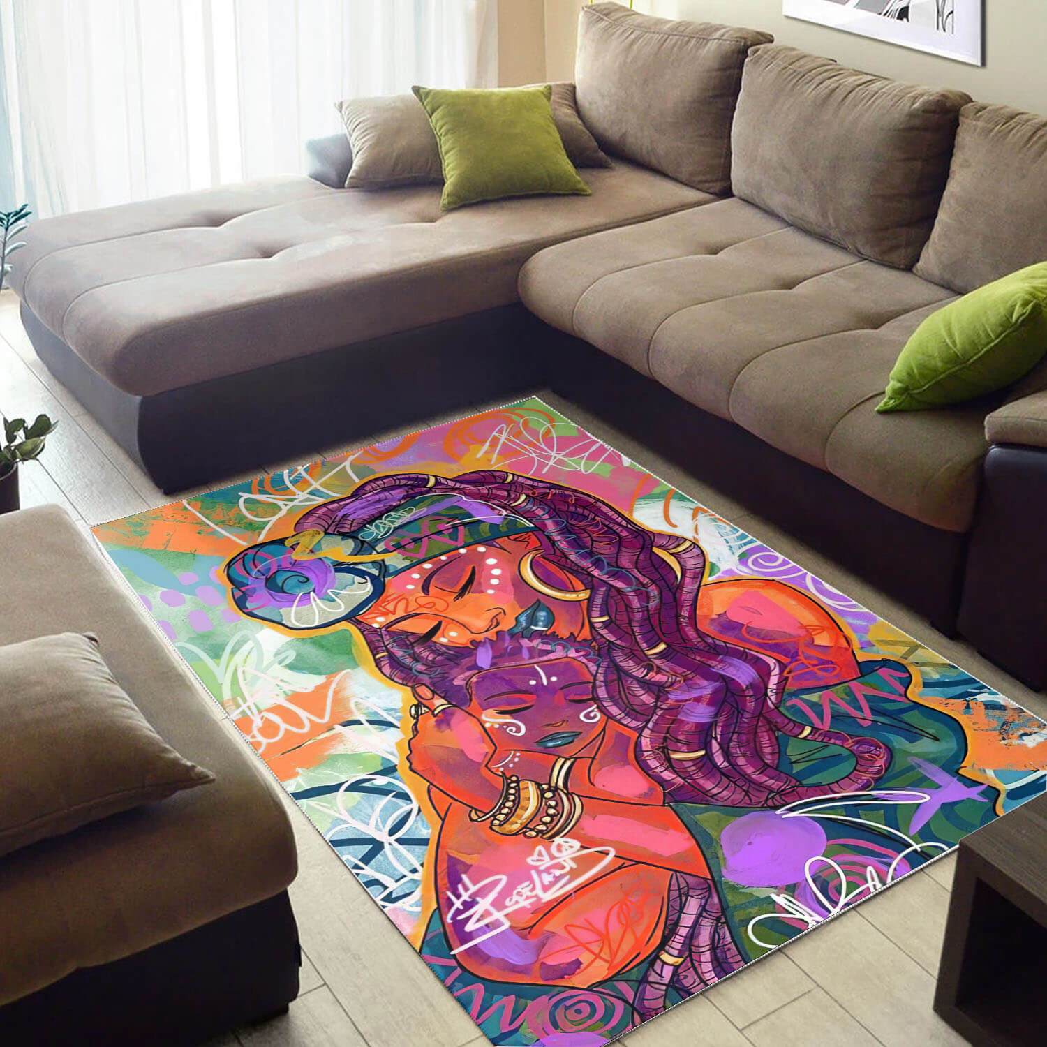 African Pretty Melanin Beauty Girl American Carpet Afrocentric Home Rectangle Rug