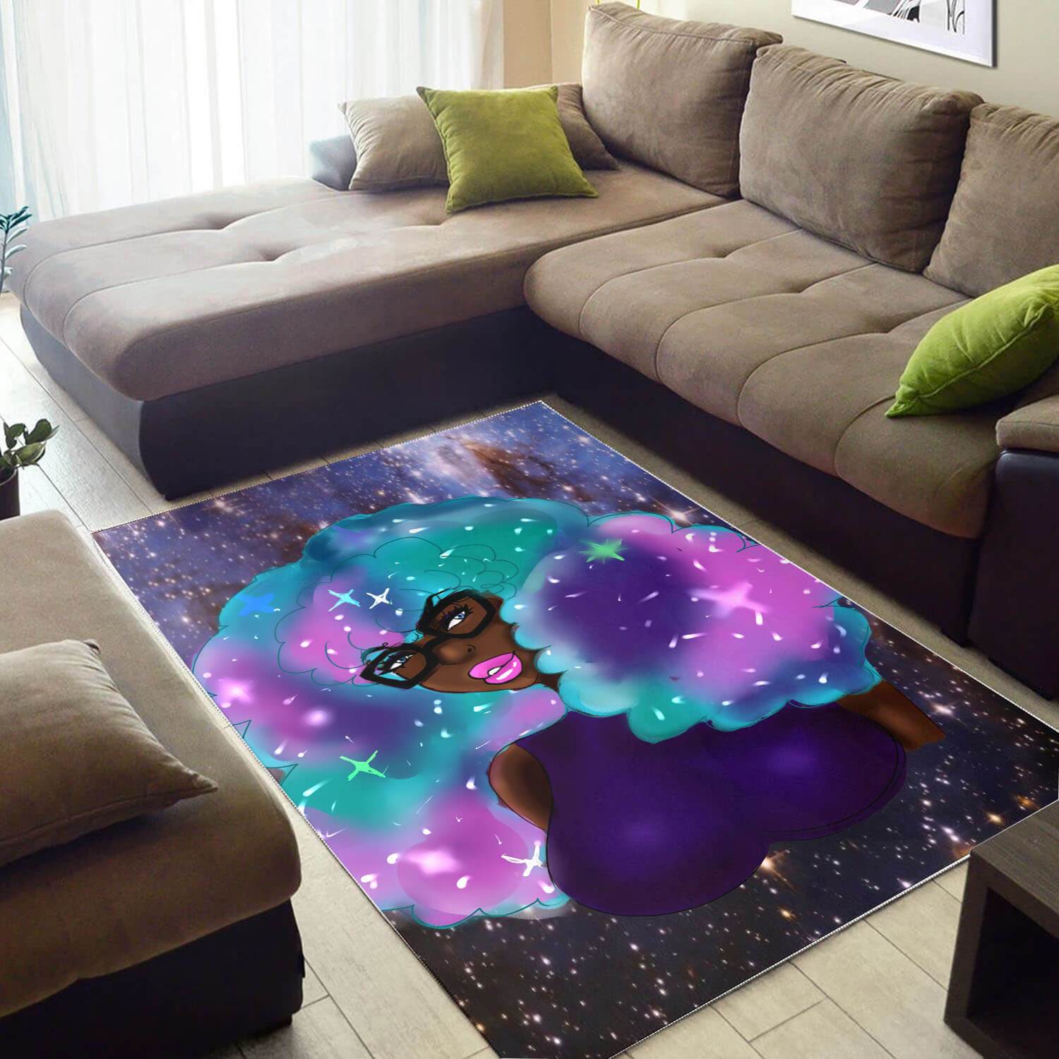 Afrocentric Beautiful Black Girl Magic African Print Floor Home Rectangle Rug
