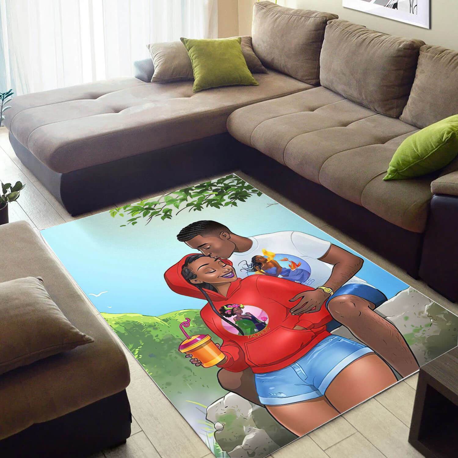 Afrocentric Beautiful Melanin Poppin Girl African American Carpet Rectangle Rug