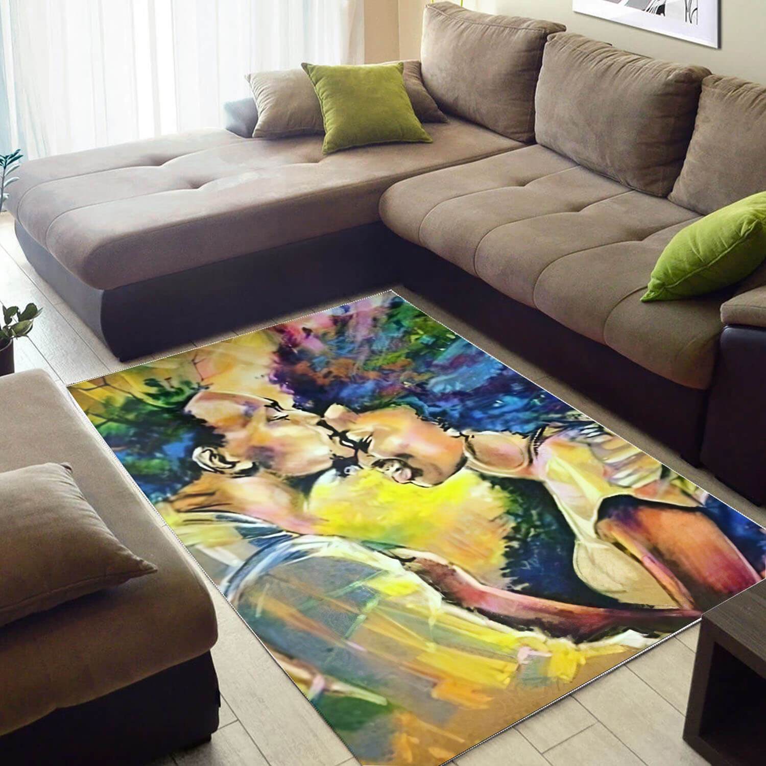 Afrocentric Beautiful Melanin Poppin Girl African American Print Modern Themed Living Room Rectangle Rug
