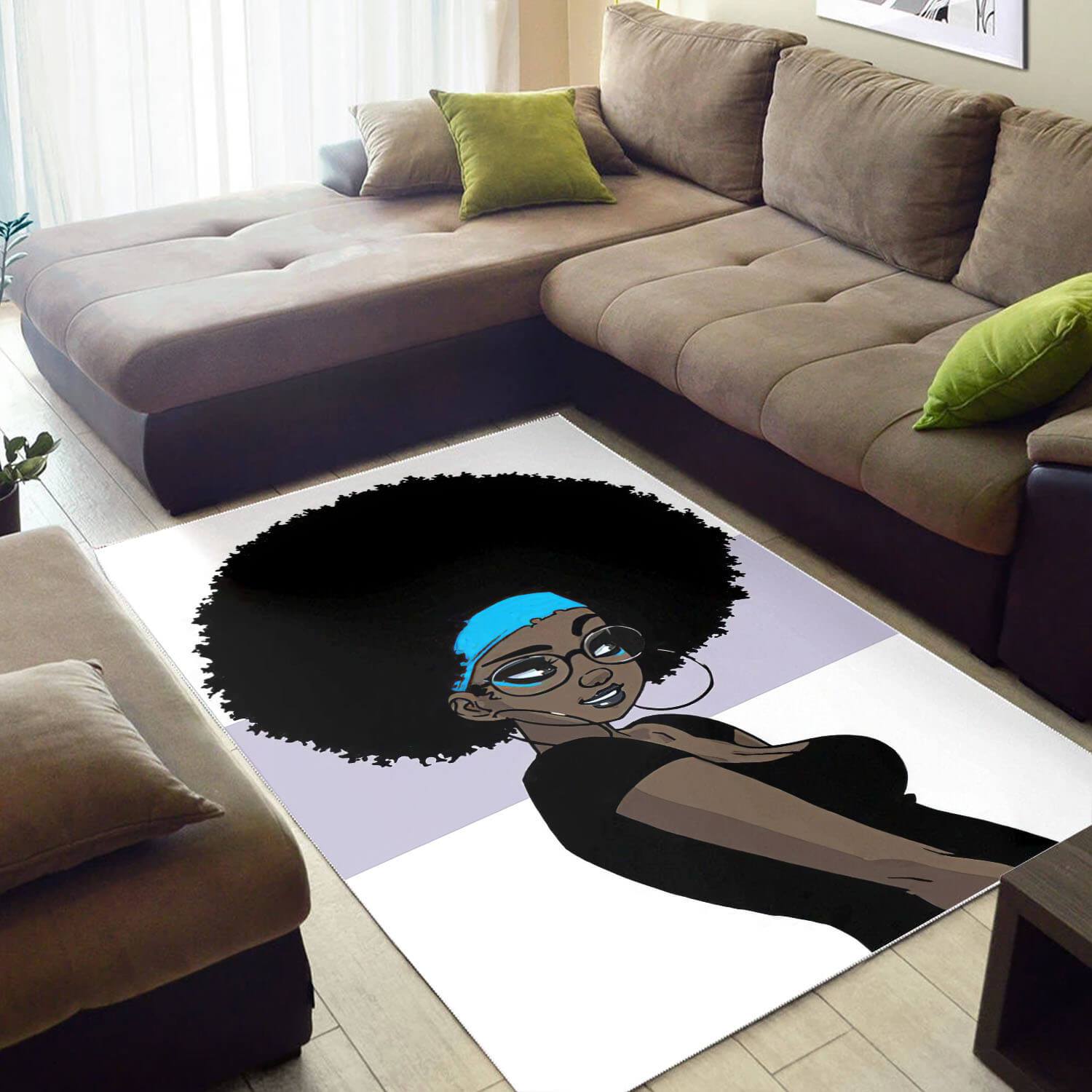 Afrocentric Pretty Afro American Woman African Themed Rooms Ideas Rectangle Rug