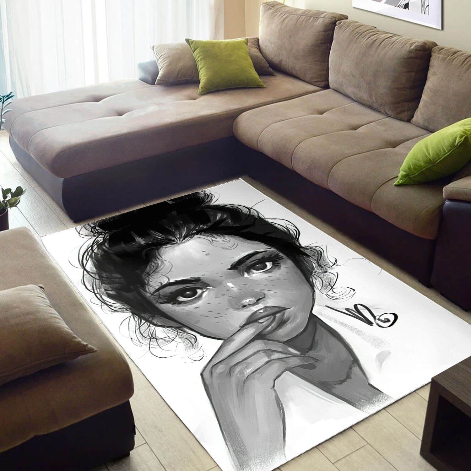 Afrocentric Pretty Afro Girl African Print Carpet Themed House Rectangle Rug