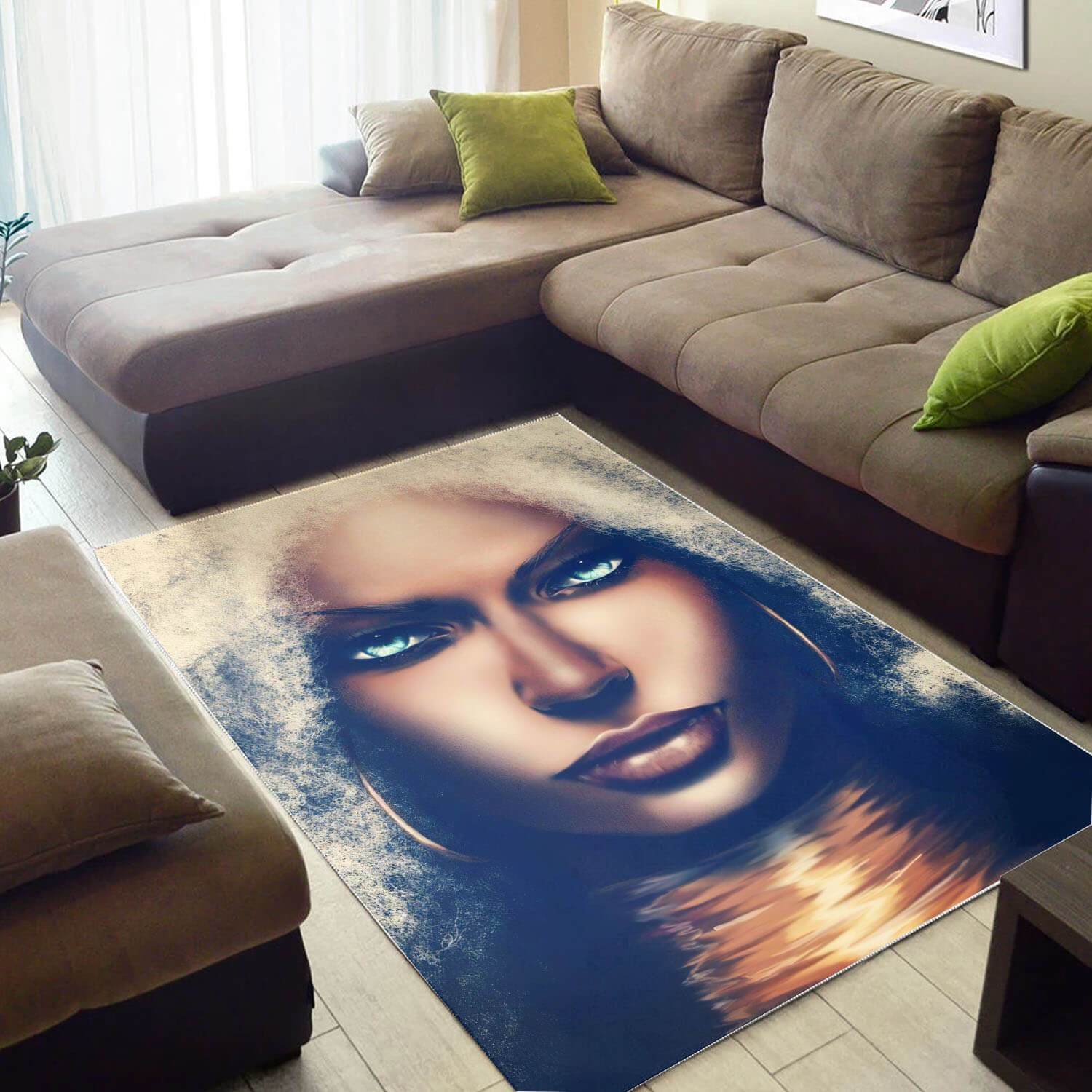 Afrocentric Pretty Black Girl Afro African Style Home Rectangle Rug