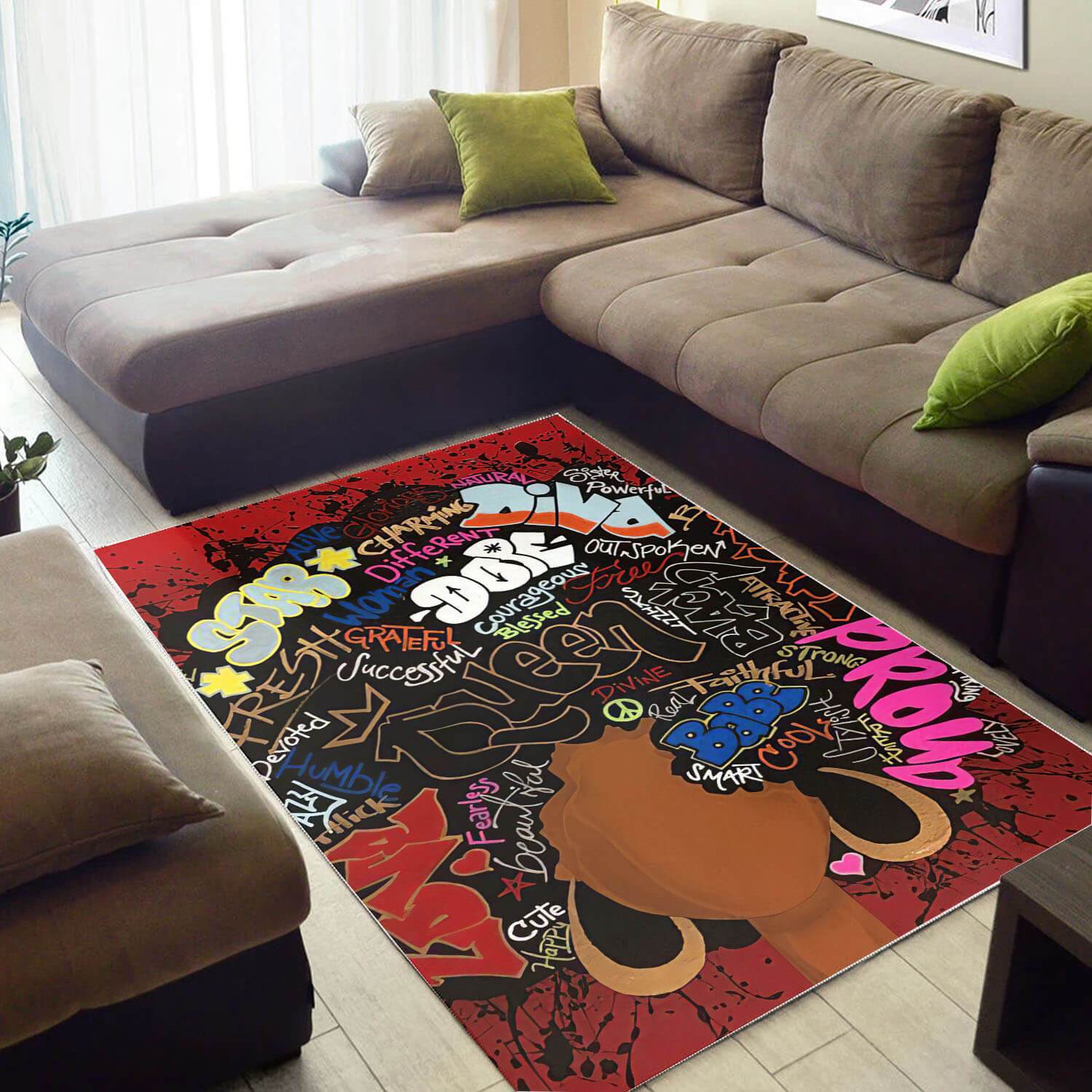 Afrocentric Pretty Black Girl Magic African Style Decorating Ideas Rectangle Rug
