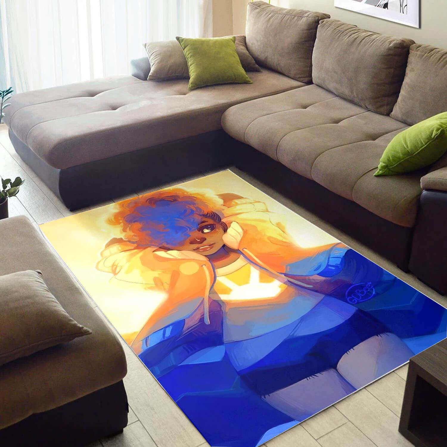 Afrocentric Pretty Black Woman African Carpet Themed Rectangle Rug