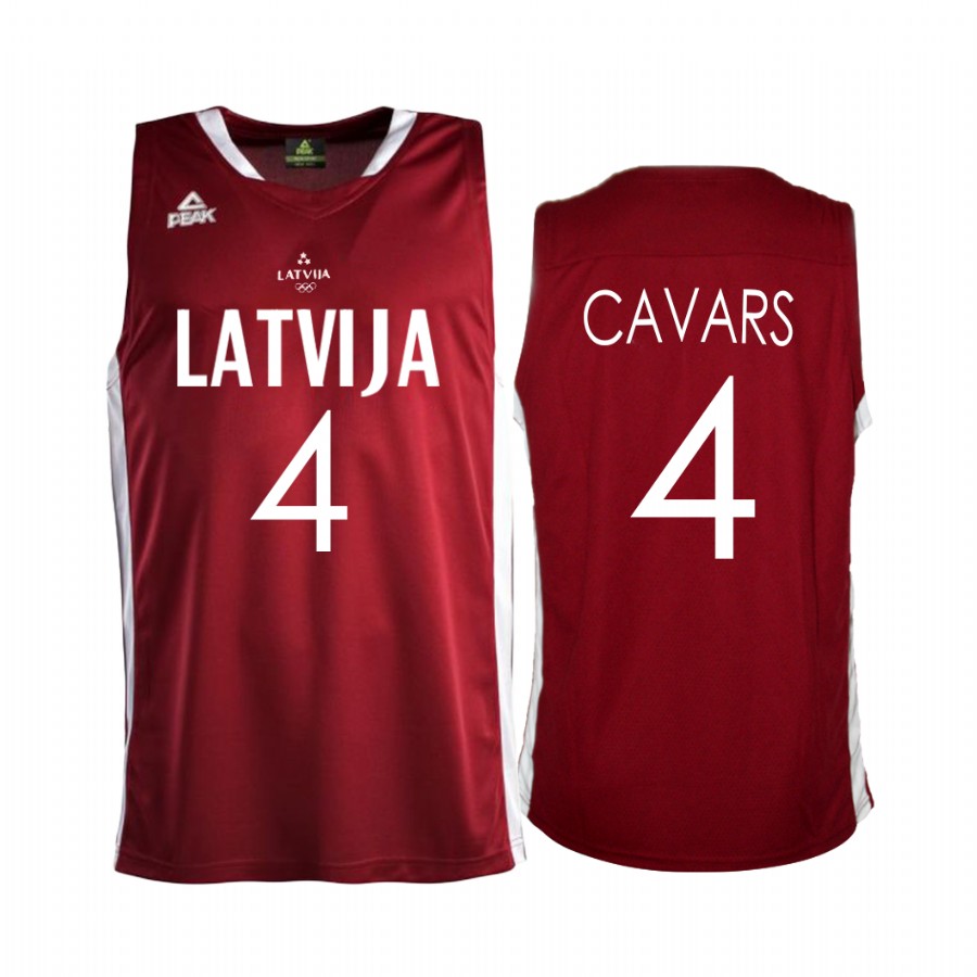 Agnis Cavars 3x3-Latvia #4 Red 2021 Tokyo Olymipcs First Gold Medal Jersey