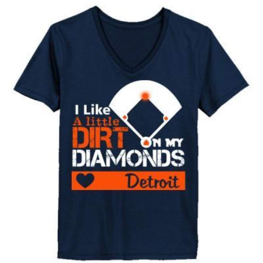 AGR Detroit Tigers I Like A Little Dirt On My Diamonds – Ladies’ T-Shirt