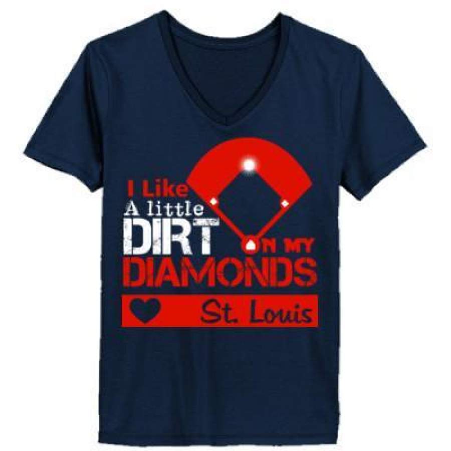 AGR St. Louis Cardinals I Like A Little Dirt On My Diamonds – Ladies’ T-Shirt