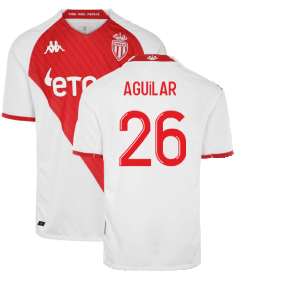 Aguilar 26 AS Monaco 2022/23 Home Player Soccer Jersey – White