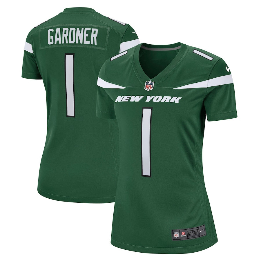 Ahmad Sauce Gardner 1 New York Jets Women’s 2022 Draft First Round Pick Game Stitched Jersey In Gotham Green