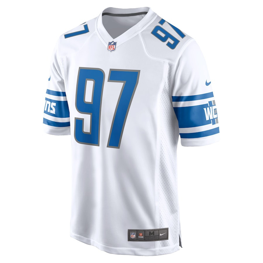 Aidan Hutchinson 97 Detroit Lions 2022 Draft First Round Pick Game Stitched Jersey In White