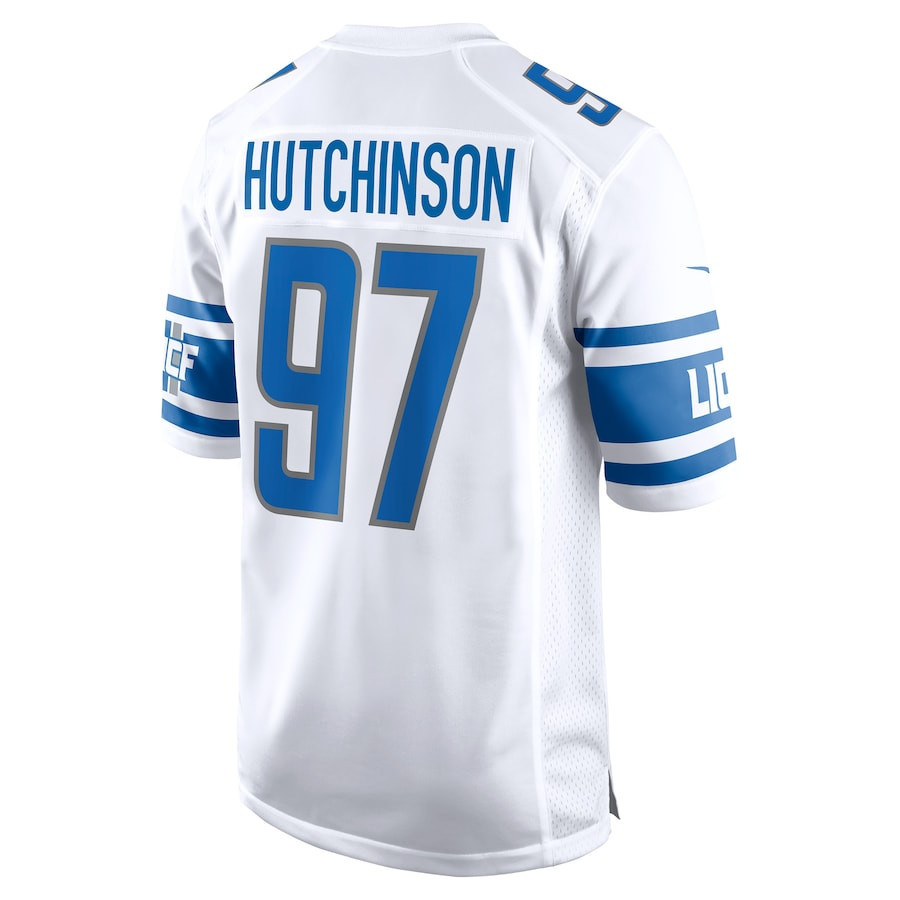 Aidan Hutchinson 97 Detroit Lions 2022 Draft First Round Pick Game Stitched Jersey In White