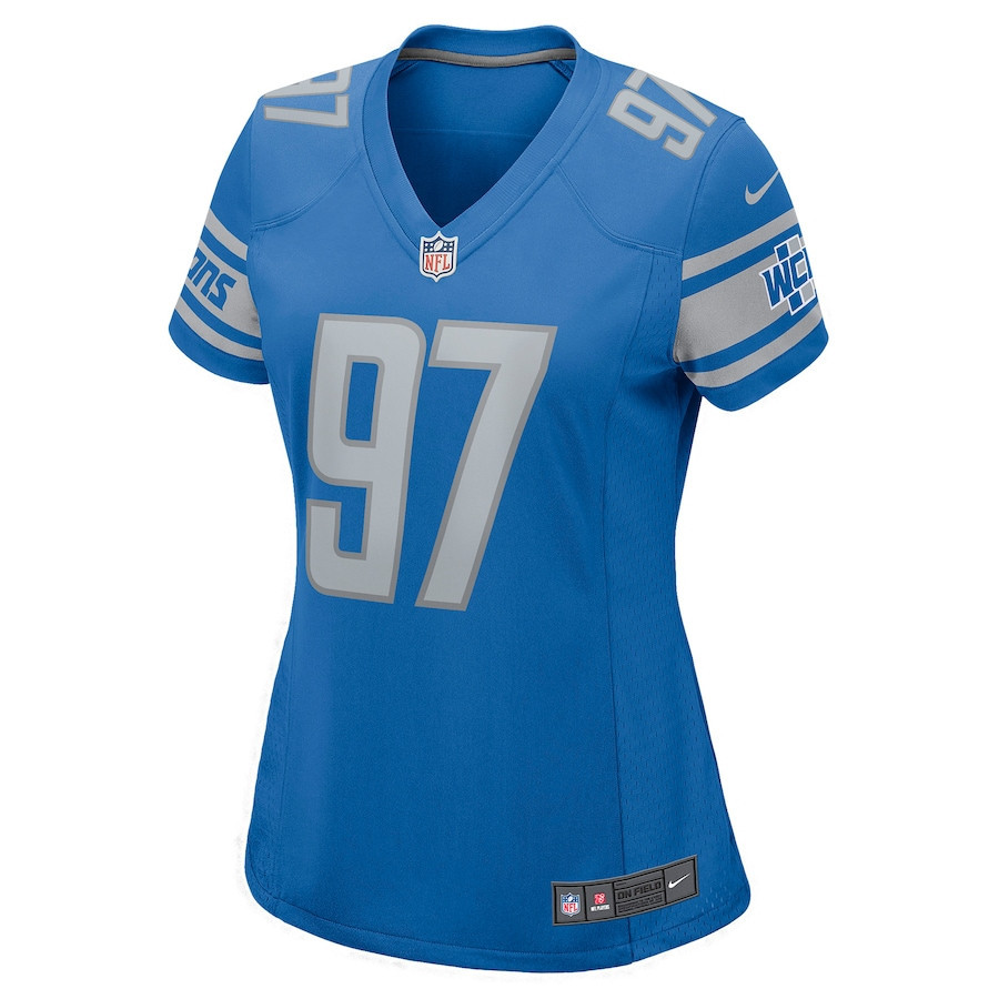 Aidan Hutchinson 97 Detroit Lions Women’s 2022 Draft First Round Pick Game Stitched Jersey In Blue