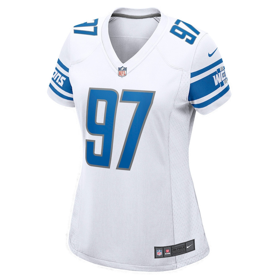 Aidan Hutchinson 97 Detroit Lions Women’s 2022 Draft First Round Pick Game Stitched Jersey In White