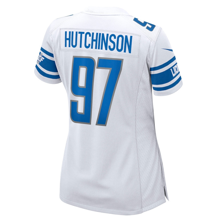Aidan Hutchinson 97 Detroit Lions Women’s 2022 Draft First Round Pick Game Stitched Jersey In White