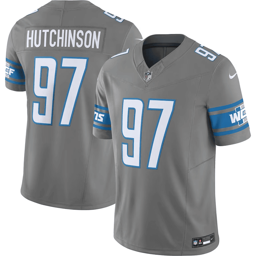 Aidan Hutchinson Detroit Lions Vapor F.U.S.E. Limited Silver Jersey - All Stitched 