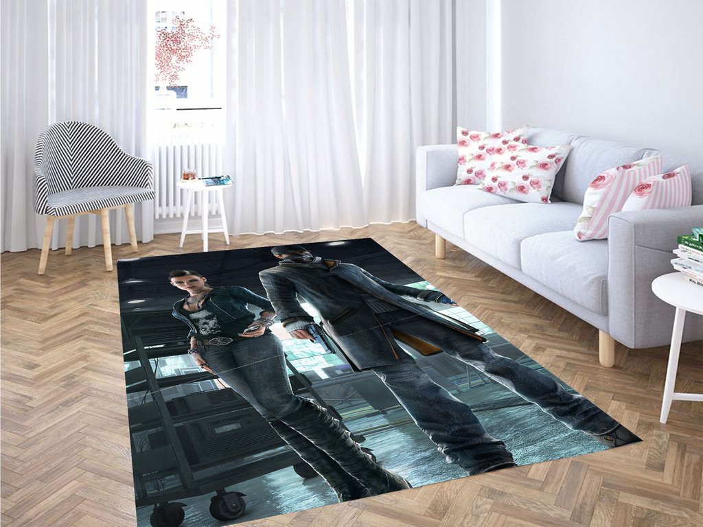 Aiden Watch Dogs Living Room Modern Carpet Rectangle Rug