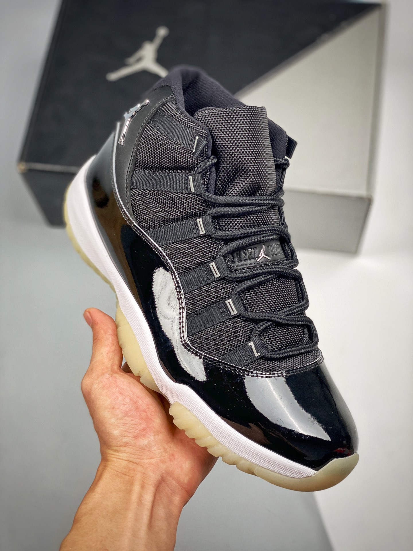 Air Jordan 11 “Jubilee 25th Anniversary” Black/Clear-White-Metallic Silver