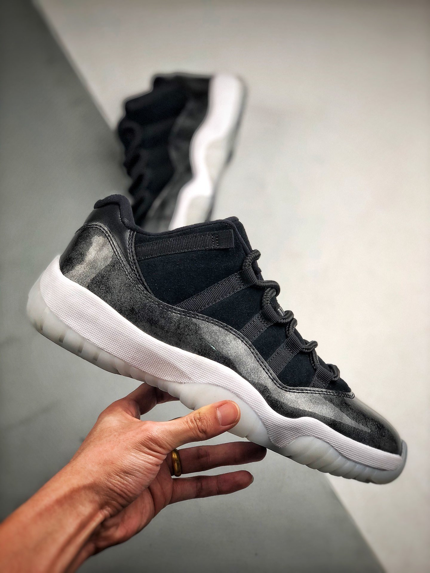 Air Jordan 11 Low “Barons” Black/Metallic For Sale