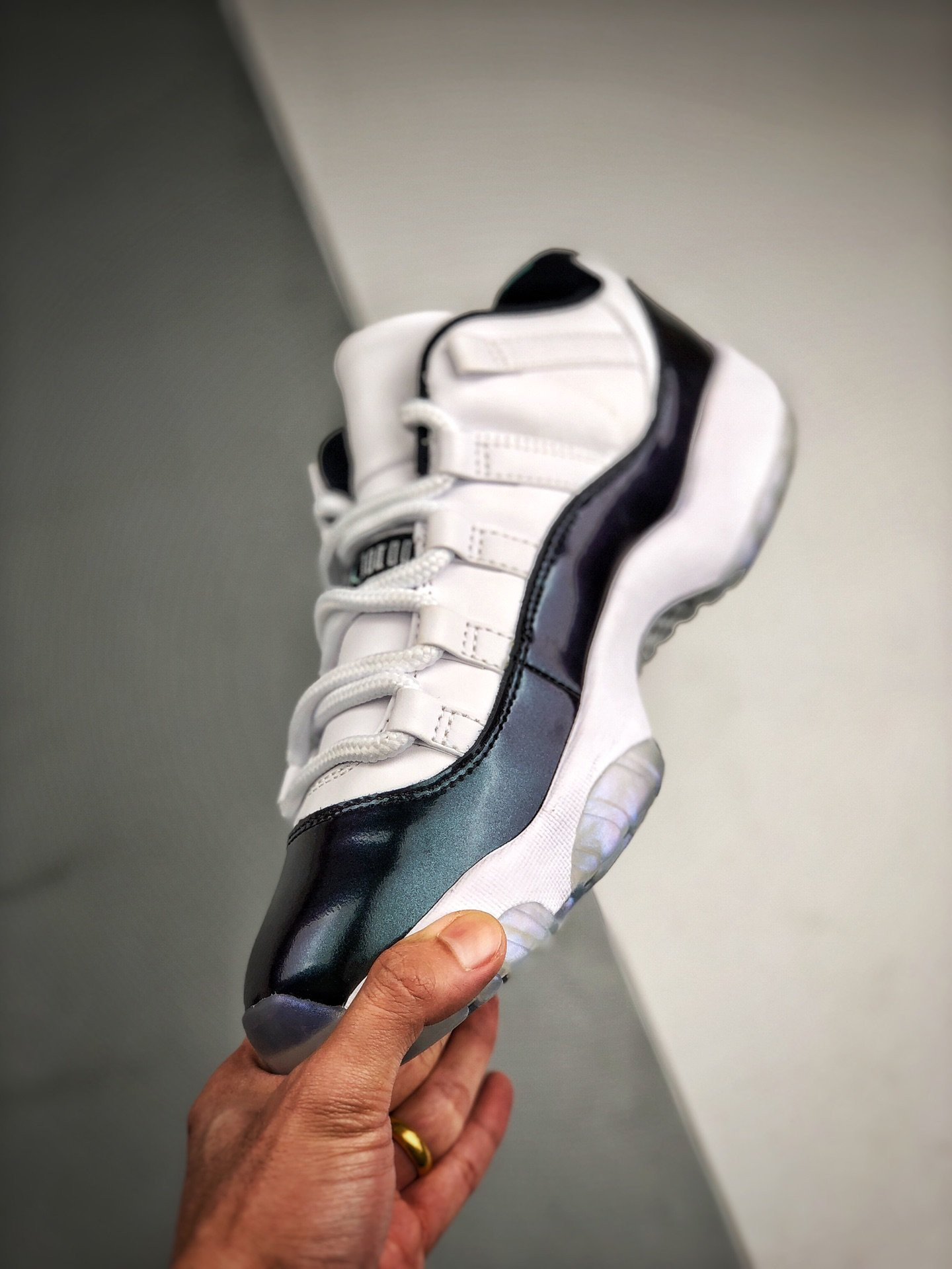 Air Jordan 11 Low “Easter” White/Emerald Rise-Black For Sale
