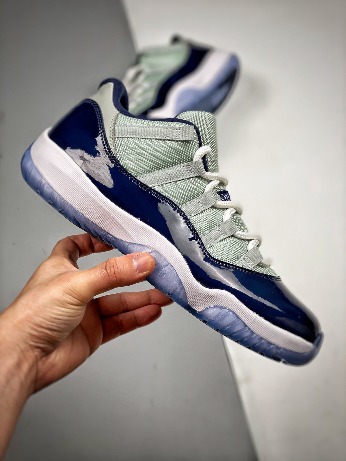 Air Jordan 11 Low “Georgetown” Grey Mist/White-Midnight Navy For Sale