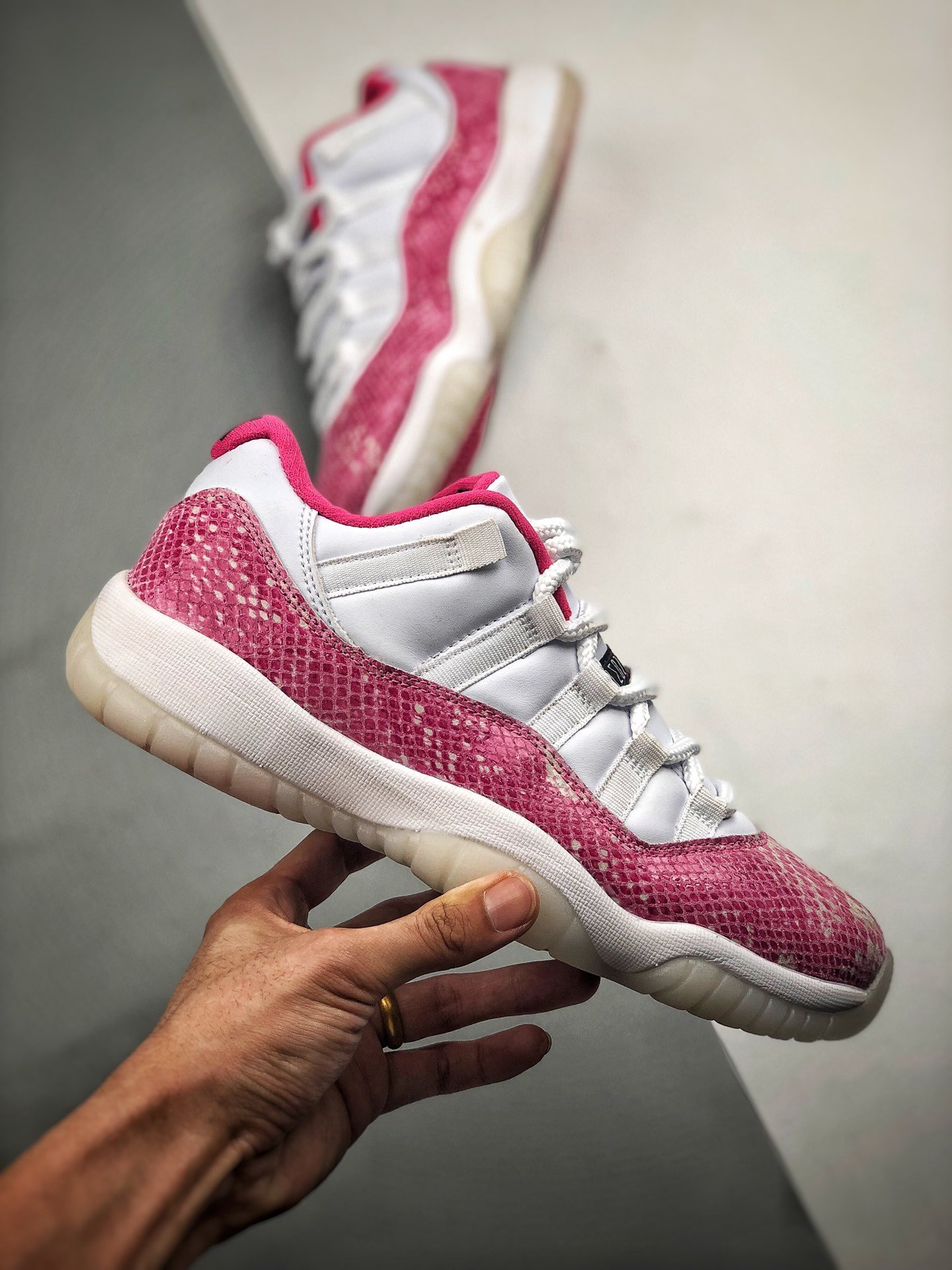 Air Jordan 11 Low WMNS “Pink Snakeskin” White/Watermelon-Black