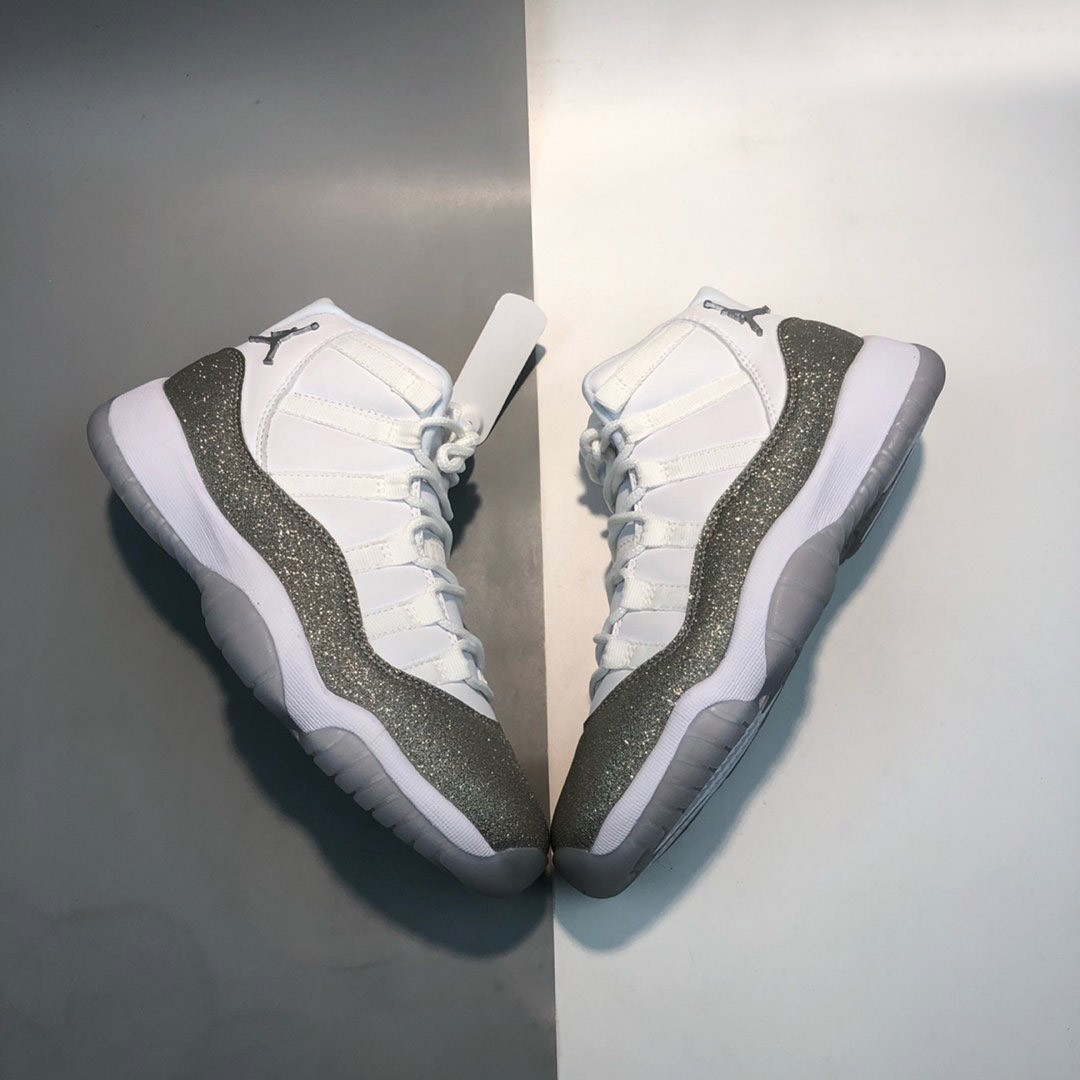 Air Jordan 11 White/Metallic Silver-Vast Grey For Sale