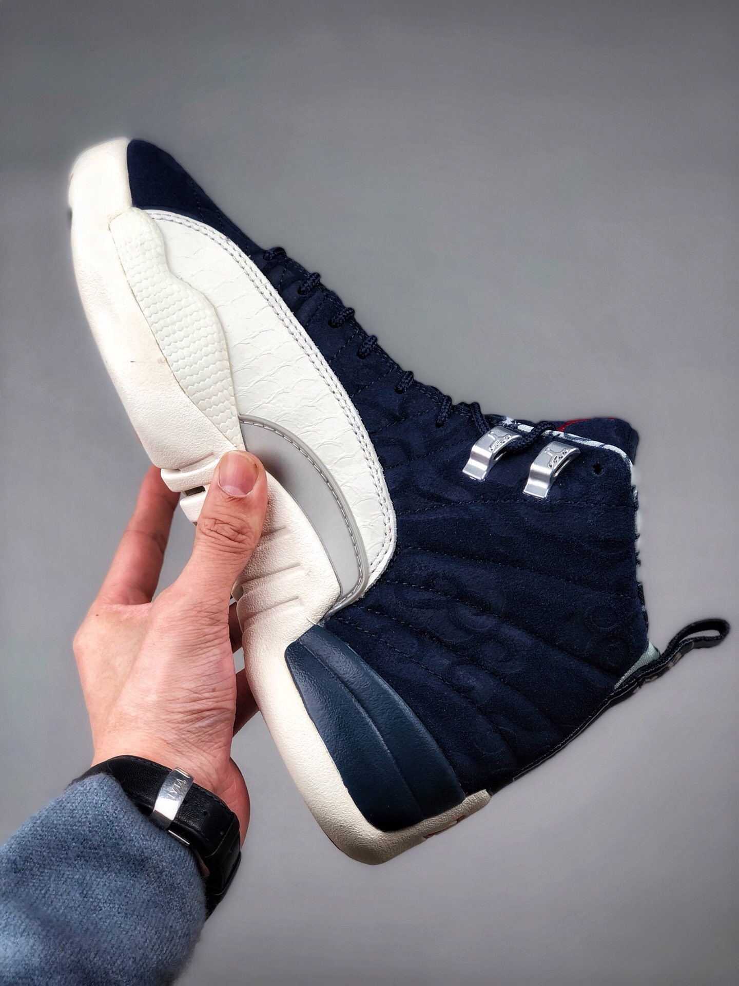 Air Jordan 12 “International Flight” College Navy/Sail-University Red For Sale