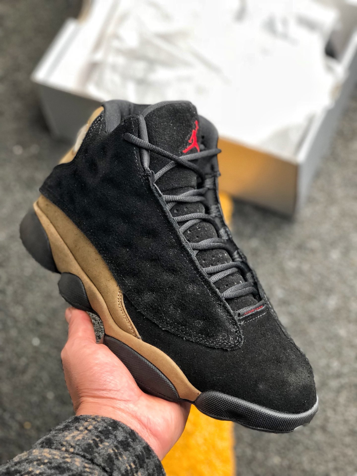 Air Jordan 13 Black/True Red-Light Olive On Sale