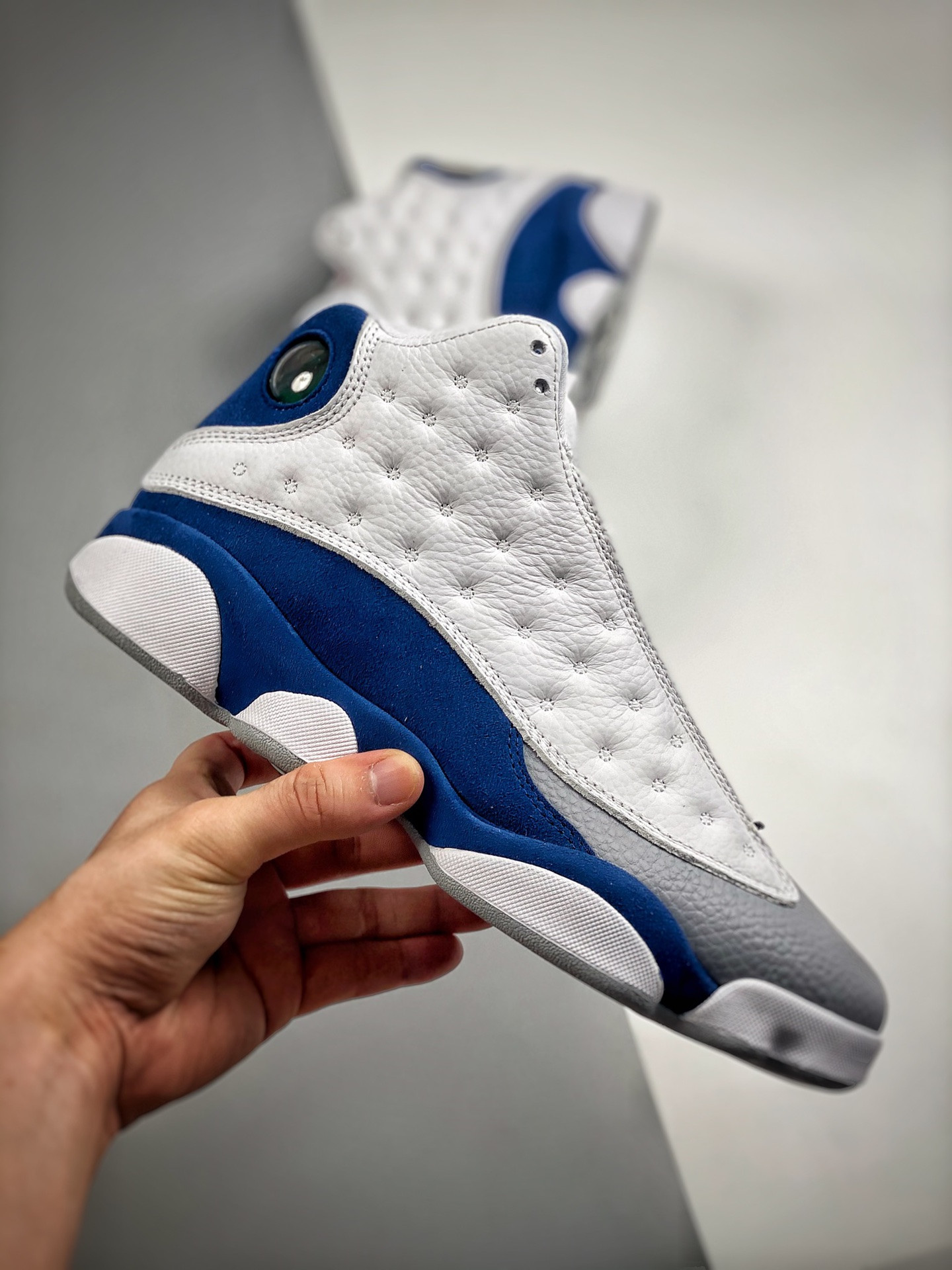 Air Jordan 13 White/Fire Red-French Blue-Light Steel Grey For Sale