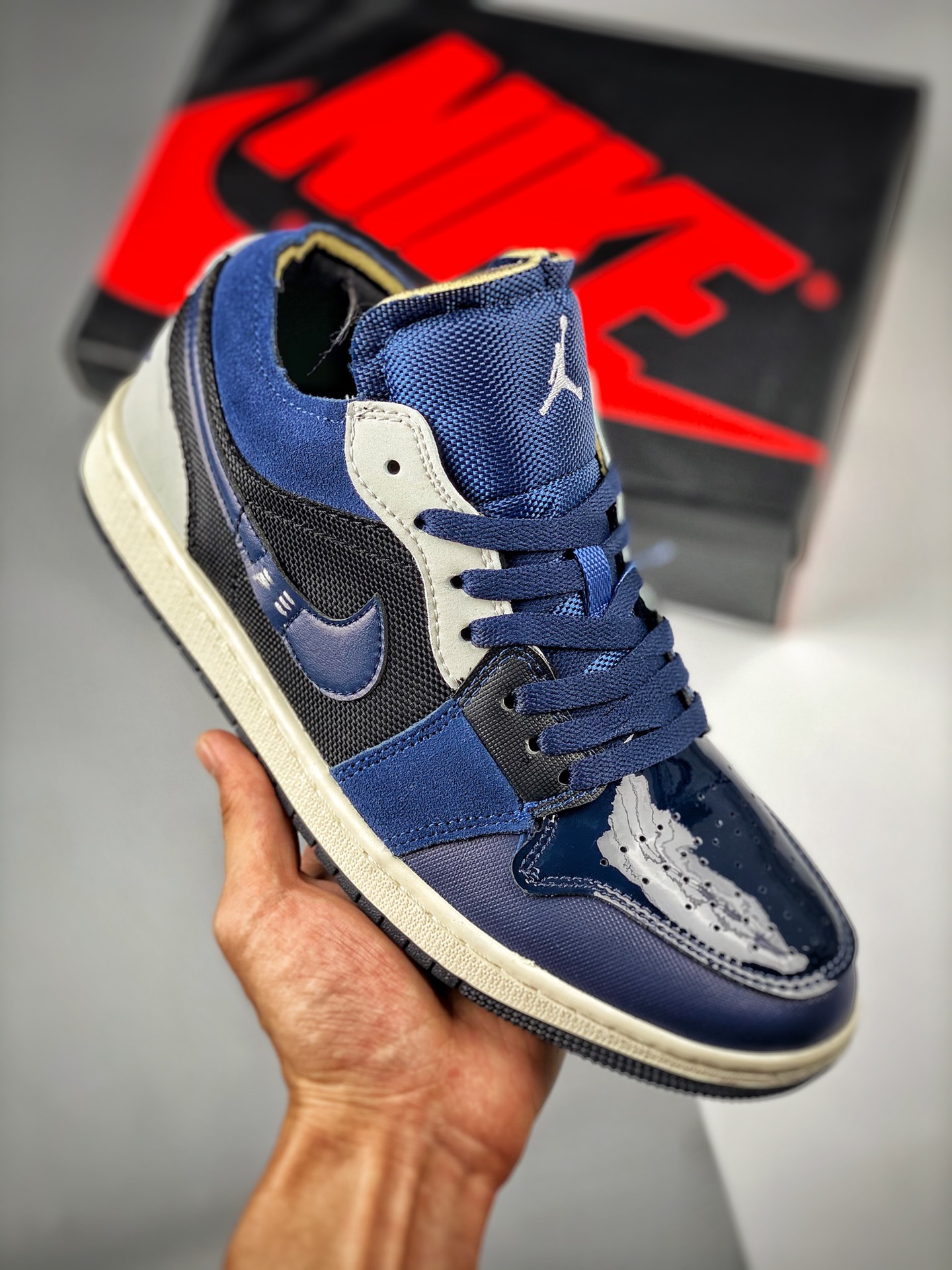 Air Jordan 1 Low SE Craft Obsidian/Ashen Slate-French Blue-Sail For Sale