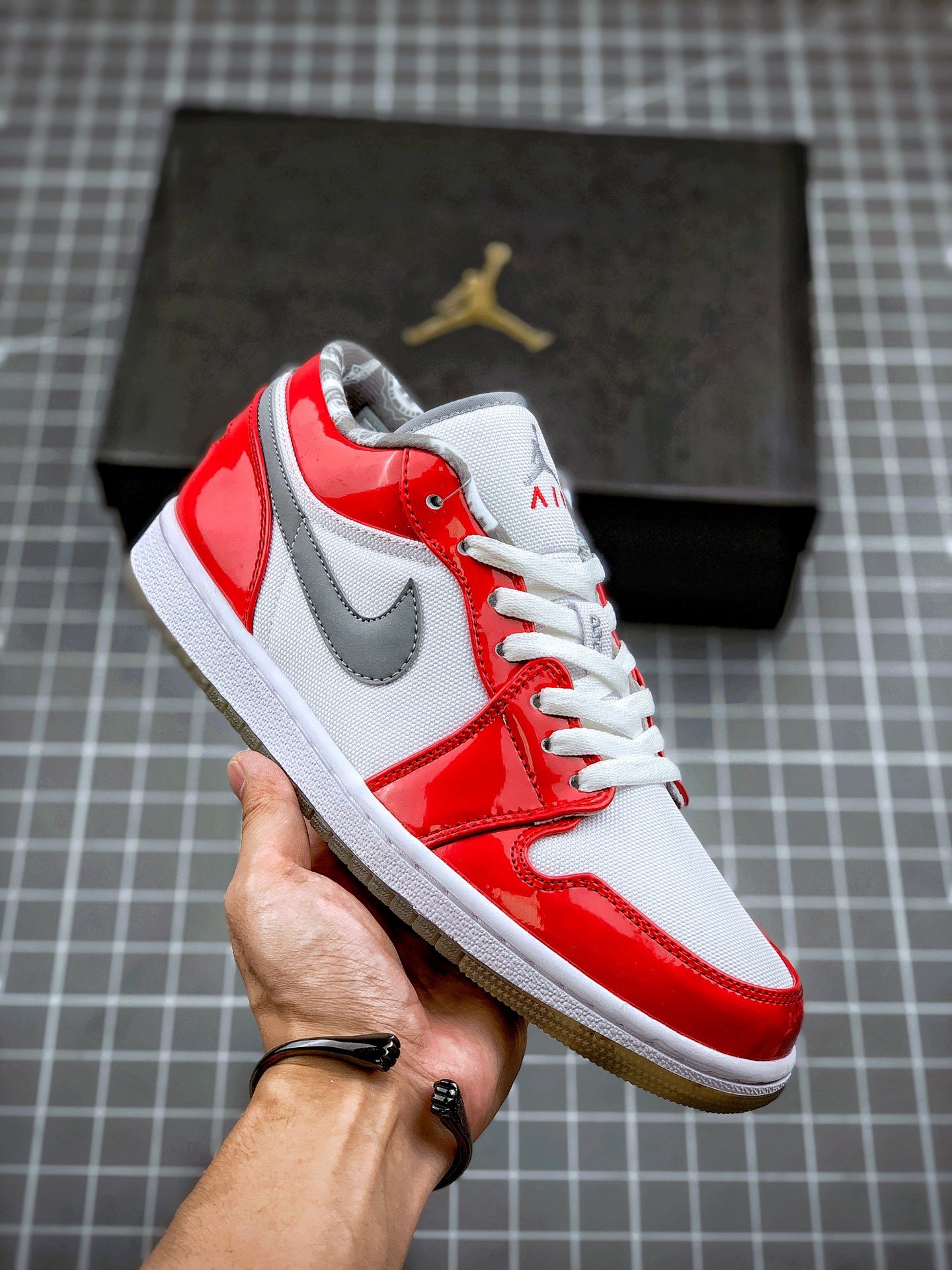 Air Jordan 1 Low ‘South Side’ White/Stealth–Varsity Red For Sale