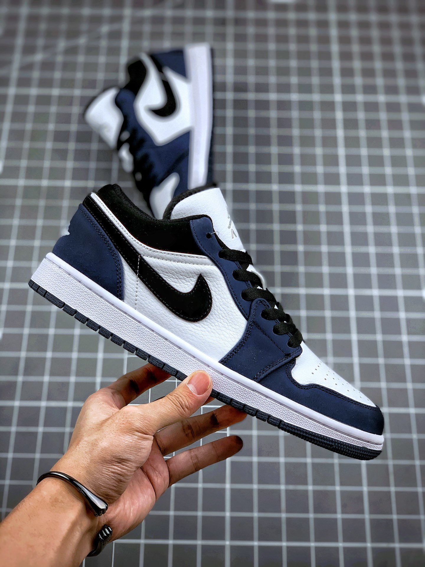 Air Jordan 1 Low White/Black-Midnight Navy For Sale