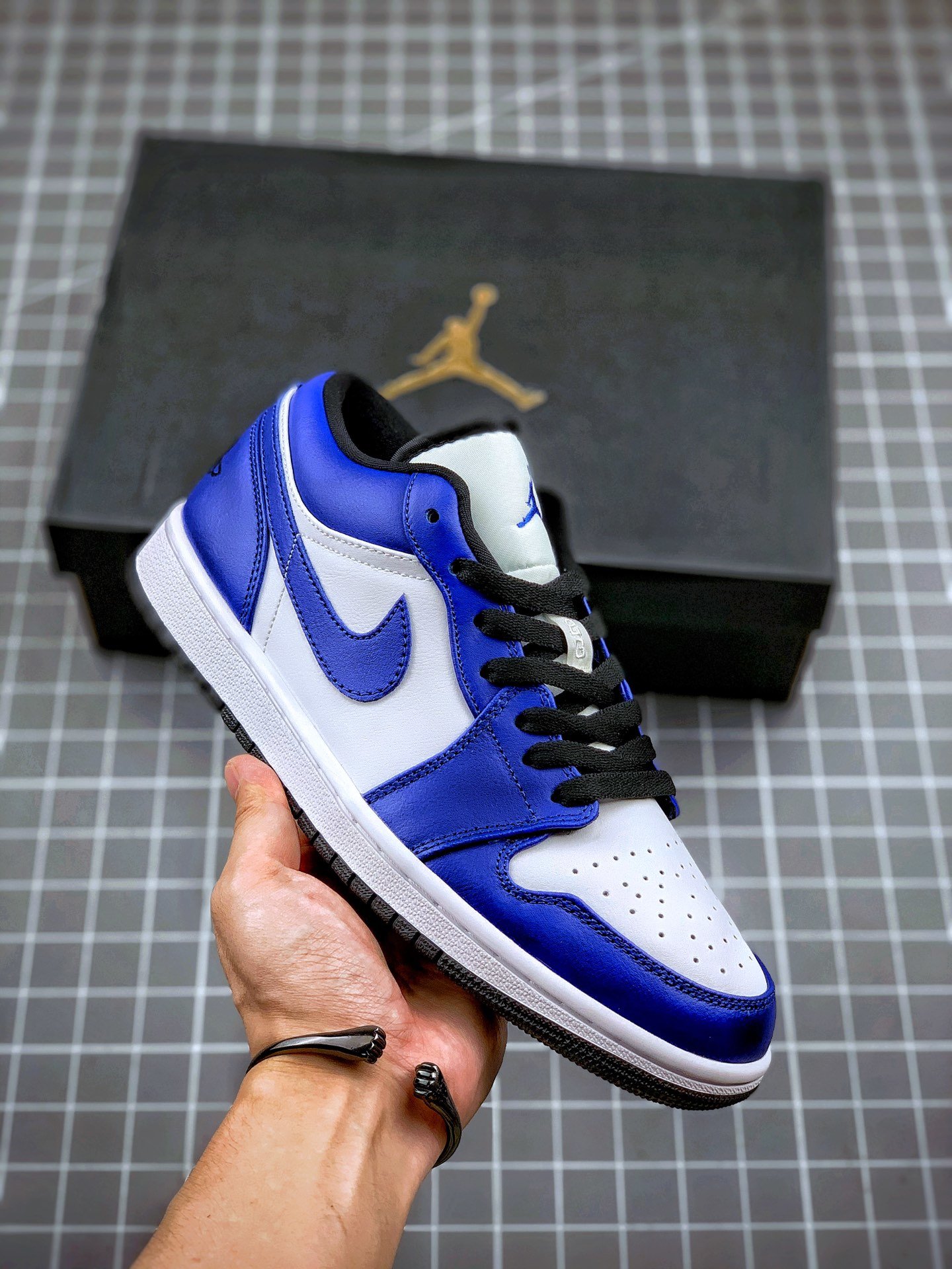 Air Jordan 1 Low White/Game Royal-Black For Sale