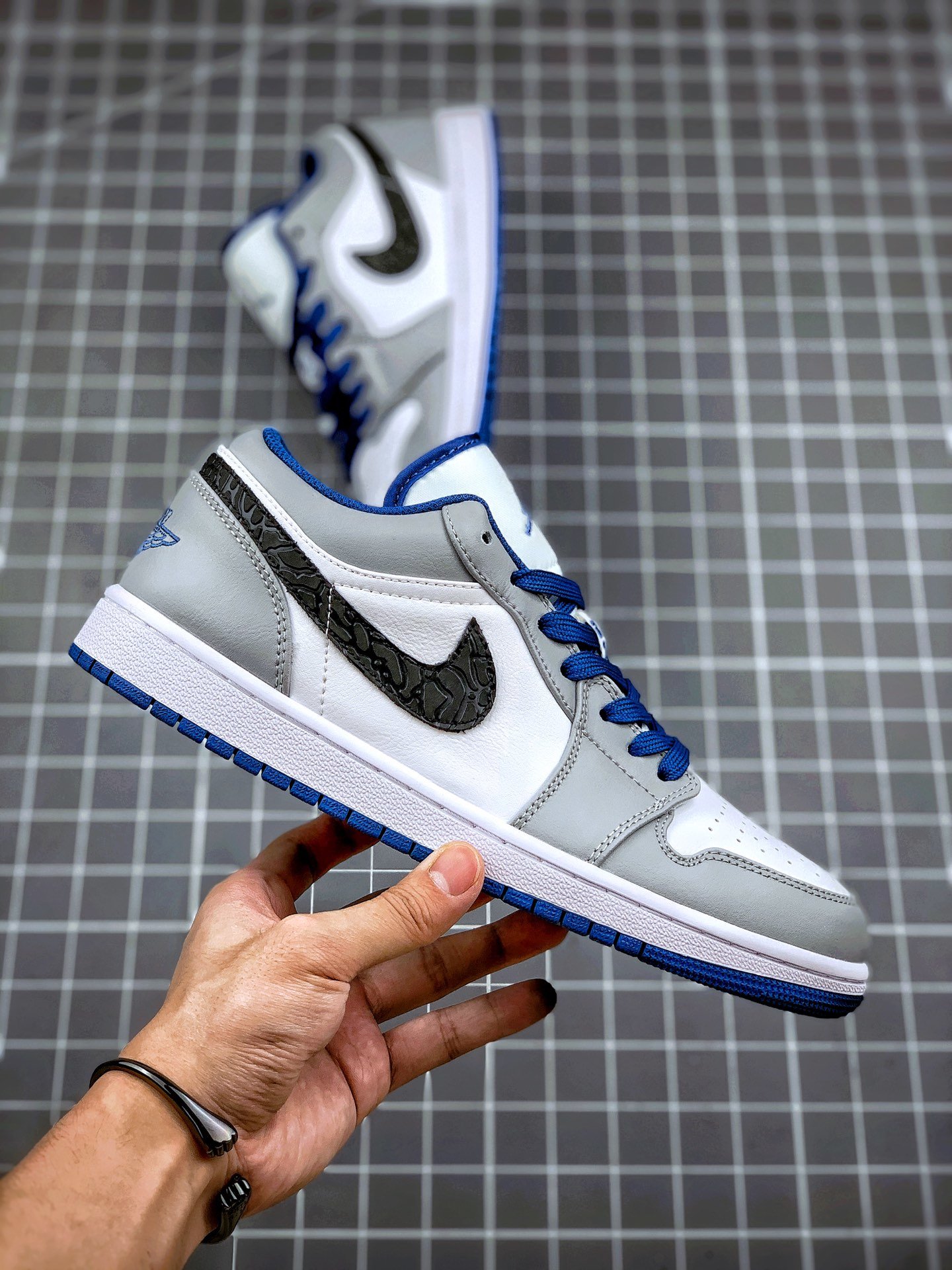 Air Jordan 1 Low White/True Blue-Cement Grey-Black For Sale