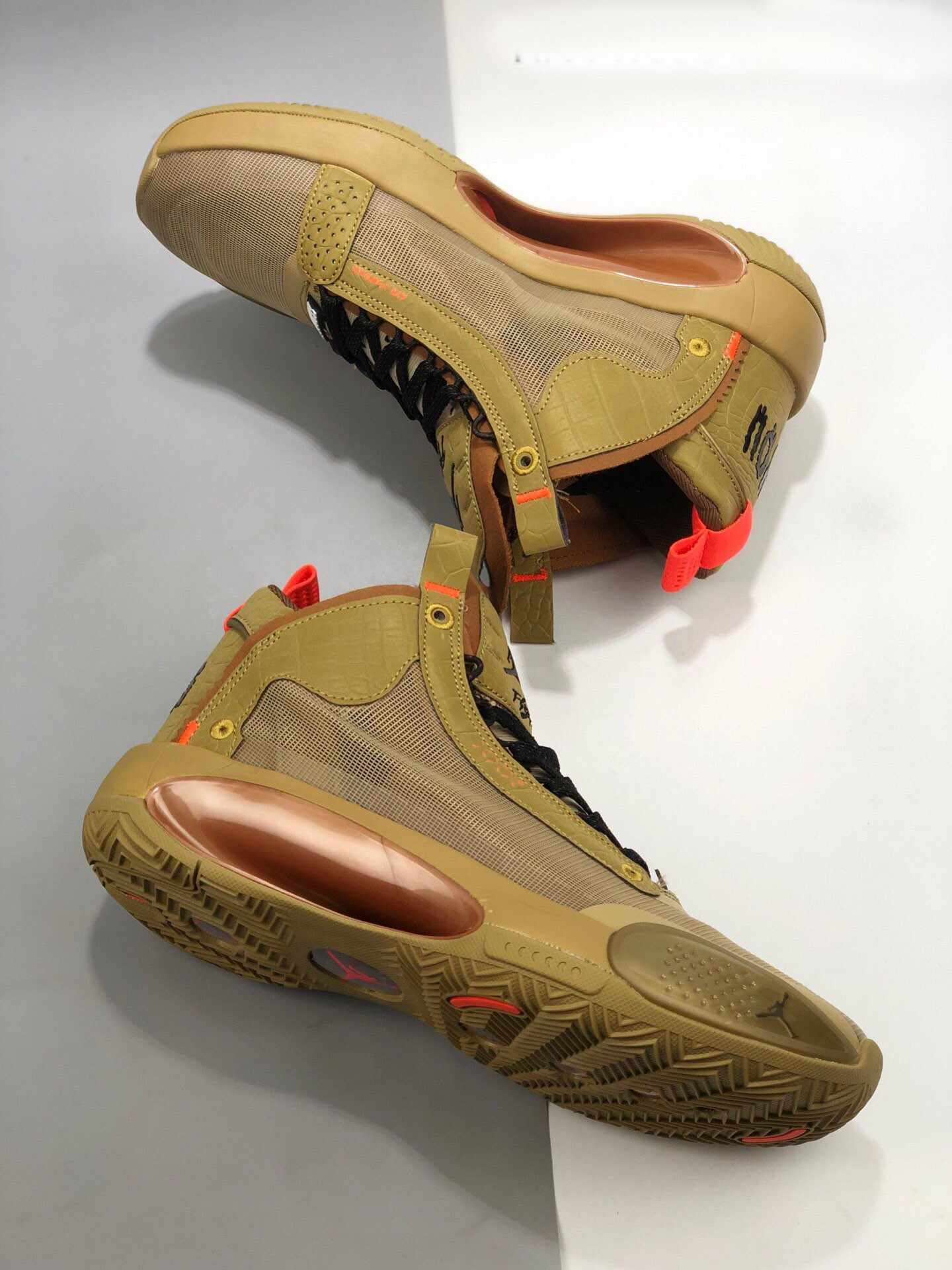Air Jordan 34 “Bayou Boys” PE Brown Kelp/Bright Crimson On Sale