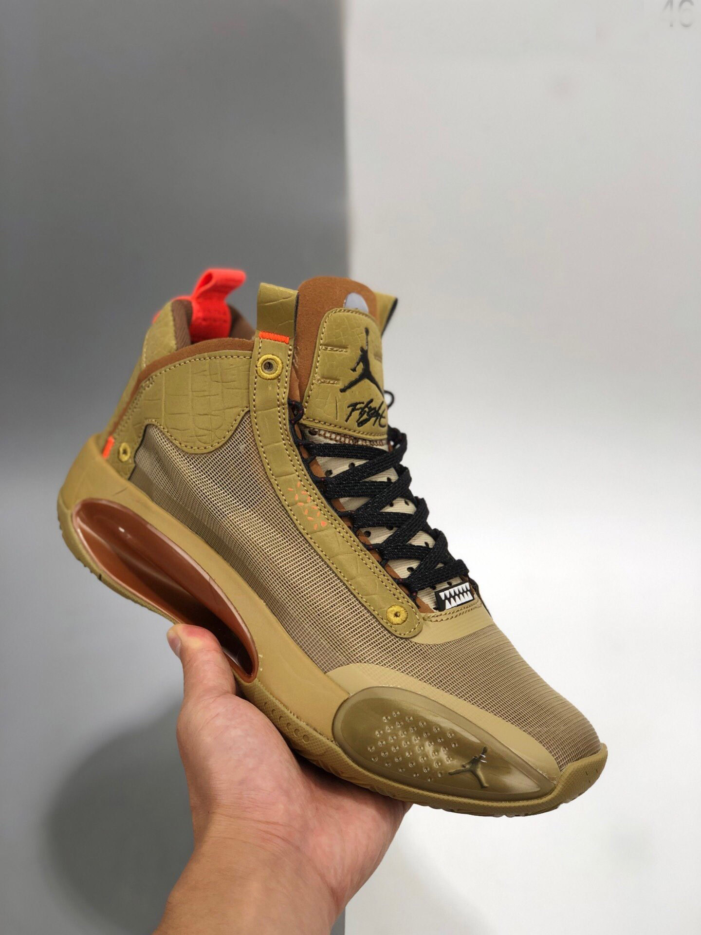 Air Jordan 34 “Bayou Boys” PE Brown Kelp/Bright Crimson On Sale