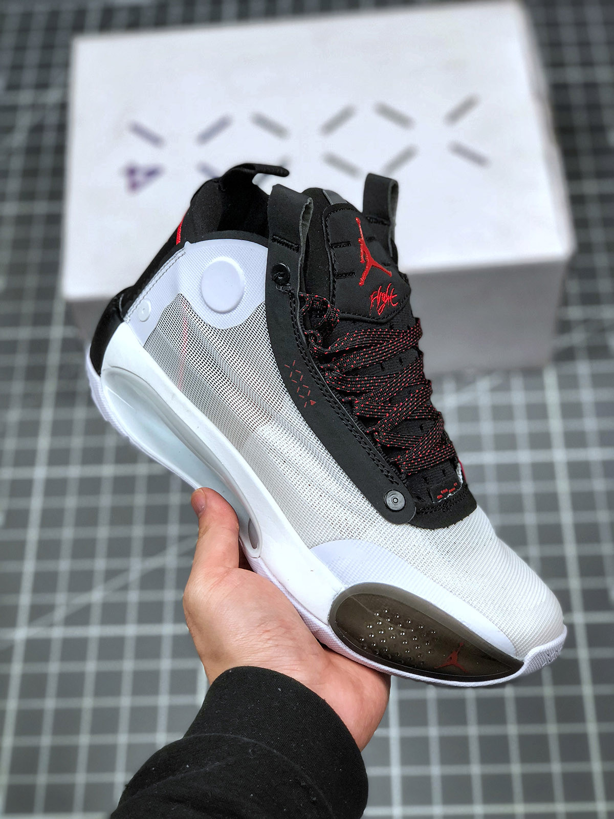 Air Jordan 34 “Bred” White/Orbit Red On Sale