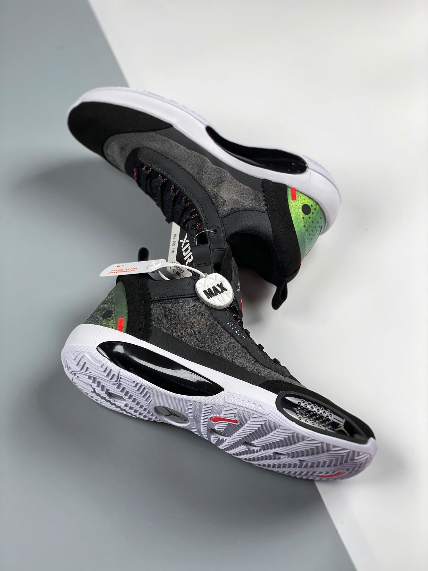 Air Jordan 34 Low “Heritage” Black/Metallic Silver-White-Red Orbit