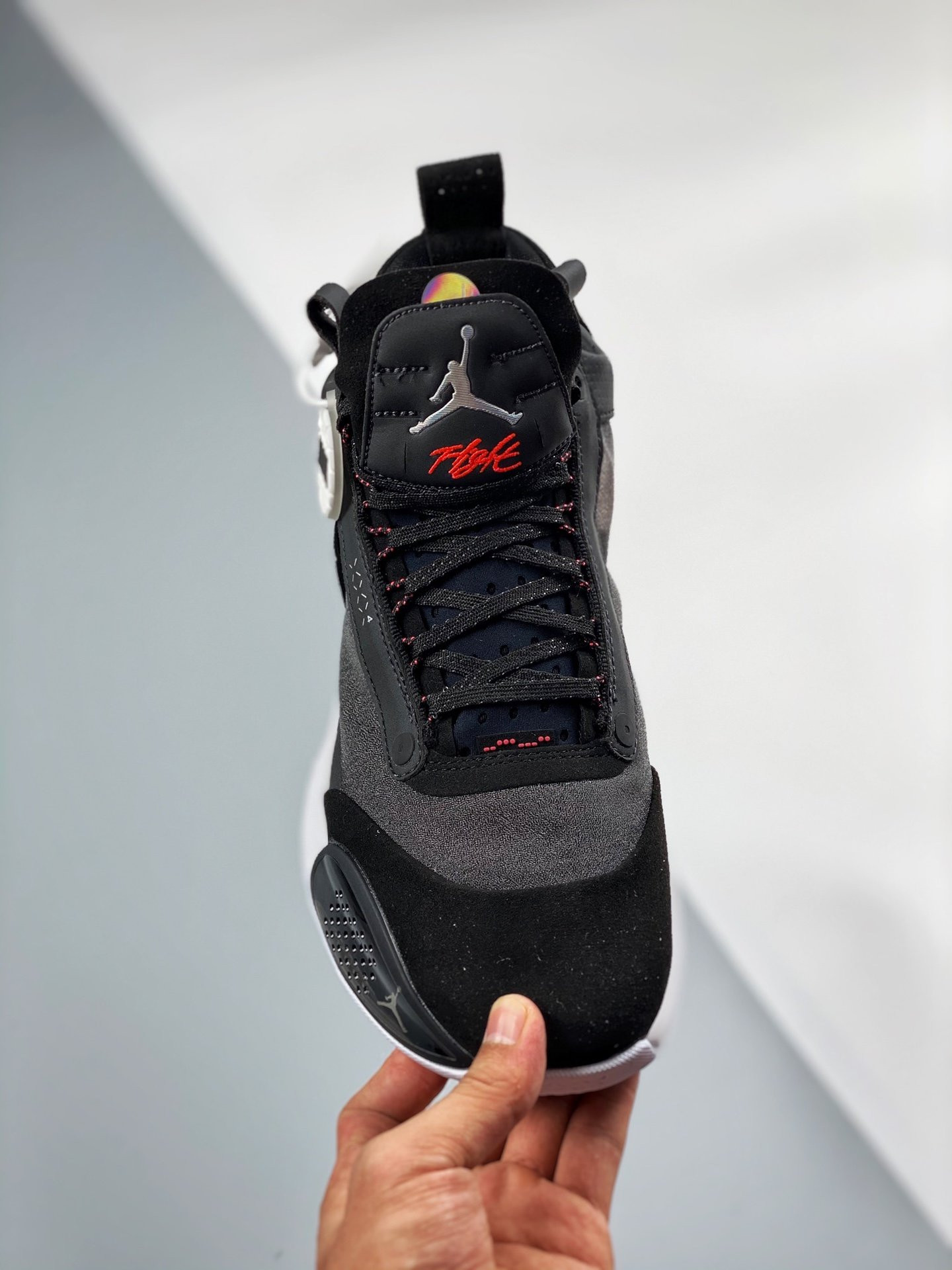 Air Jordan 34 Low “Heritage” Black/Metallic Silver-White-Red Orbit