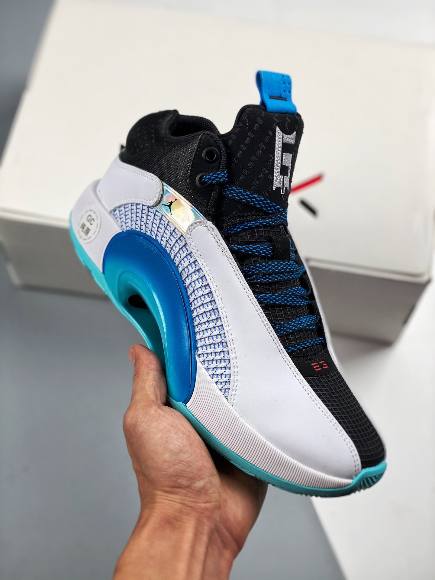 Air Jordan 35 “Morpho” White Blue Black On Sale