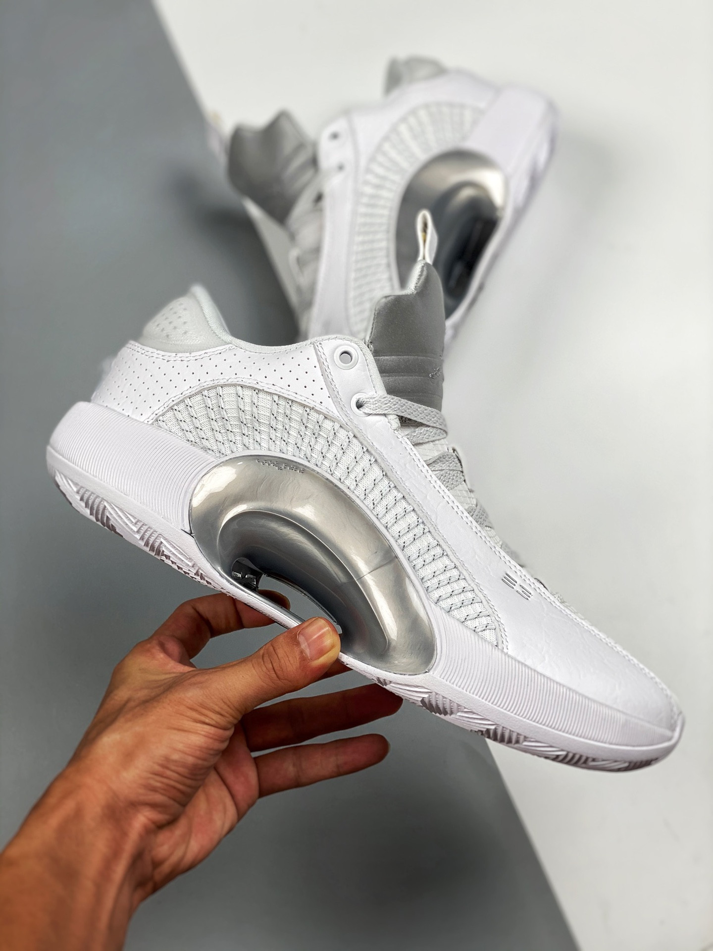 Air Jordan 35 Low White/White-Metallic Silver On Sale