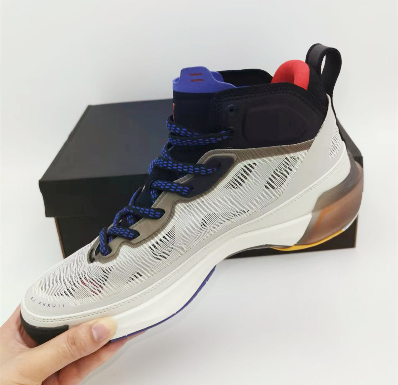 Air Jordan 37 Light Bone/Fire Red-Black-Dark Concord On Sale